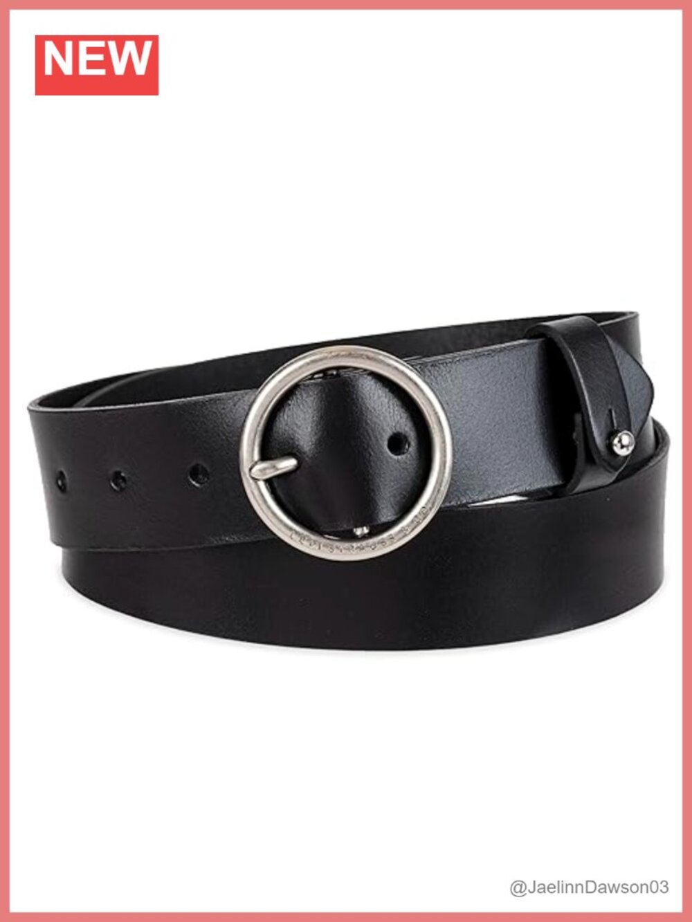 Genuine Leather Casual Jean Belt Round Buckle 1.5" Wide